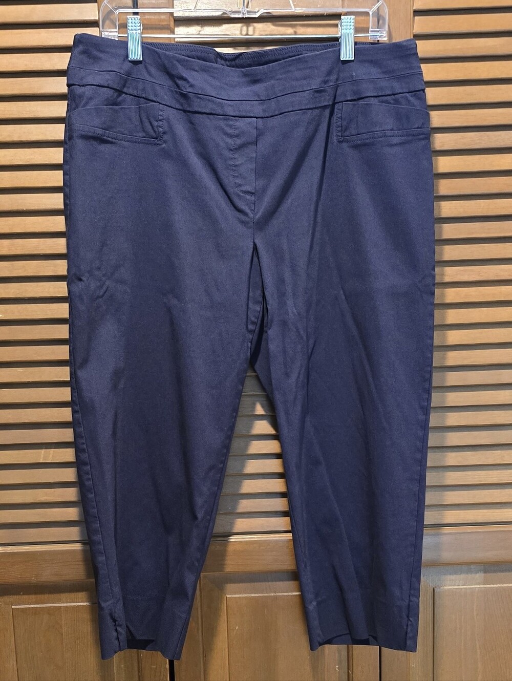 Zac & Rachel Navy Slim Stretch Capri Pants
